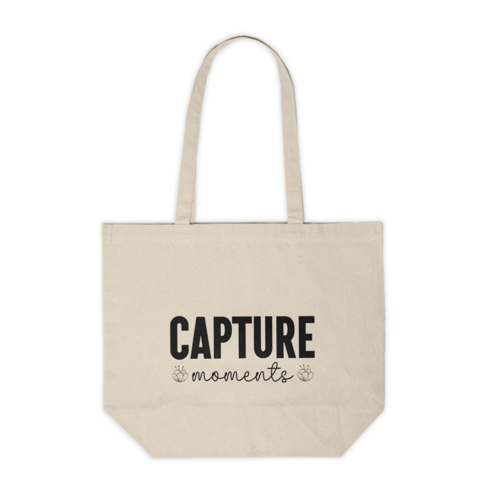 Capture Moments Motivational Custom Canvas Tote Bag